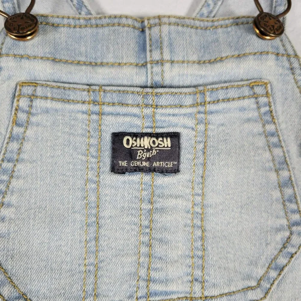 OshKosh B'Gosh Toddler Denim Overalls 4T Light Wash Vestbak Classic Americana